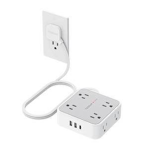 lot 20337 image: TESSAN Surge Protector Power Strip with 900J Surge Protection, 5 Ft, Grey