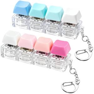 lot 20348 image: 2 PCS Keyboard Fidget Toy, Keyboard Fidget Keychain 4-in-1 Keyboard Decompression Button Finger Clicker Toys, Button Stress Relief Fidget Gifts to Relief Stress (Blue Pink)