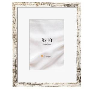 lot 20351 image: eletecpro 8x10 Picture Frame with 5x7 Mat, Distressed White, 1-Pack