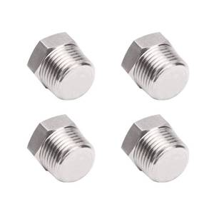 lot 20359 image: Joywayus 4Pcs Stainless Steel Outer Hex Thread Socket Pipe Plug Fitting 14 NPT Male