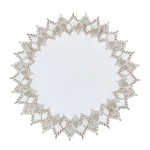 lot 20373 image: Raedan White Linen Doily 24 inches Round Lace Coffee Table Topper