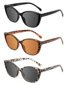 lot 20379 image: JOLISU 3 Pack Reading Sunglasses for Women, Sun Readers Glasses Spring Hinge Outdoor Sunglasses With UV400 Protection (1.00)
