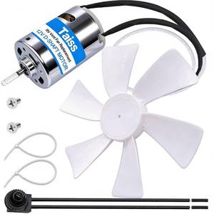 lot 20383 image: Taiss 6 inch RV Vent Fan Blade with 12V D-Shaft Motor RV Vent Fan Replacement RV Bathroom Vent Fan Motor Exhaust Ventilation Roof Ceiling,White Blades with 2 Screws 2 Zip Ties and Switch