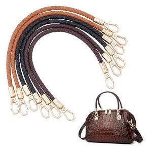 lot 20392 image: UNICRAFTALE 6Pcs 11.7 PU Braided Purse Straps Handles 3 Colors Leather Handbag Handles with Alloy Swivel Clasps Bag Handle Strap Replacement for Handbags Shoulder Bag Crafts Making