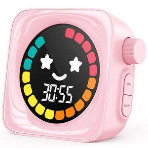 lot 20419 image: Visual Timer for Kids, 99 Minute Digital Cute Kids Visual Timer Classroom Timer for Homeschool Supplies Study Teaching Time Management Tool Countdown Productivity Timer, Pink, Colorful Display