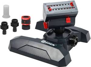 lot 20426 image: Eden 95124 Adjustable 4-Way Mini Turbo Oscillating Sprinkler WQuick Connect Starter Set, Covers up to 4,069 sq. ft. Heavy Weight Base