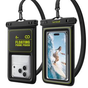 lot 20449 image: Lamicall IP68 Floating Waterproof Phone Pouch, 2 Pack Waterproof Phone Case