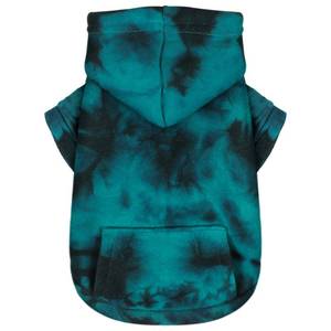 lot 20457 image: Chic Tie-Dye Dog Hoodie with Practical Pocket - Fashionable and Cozy Sweatshirt for Small, Medium, and Large Dogs, Ideal for Casual Outings and All-Day Comfort in Vibrant Colors. Cyan XL