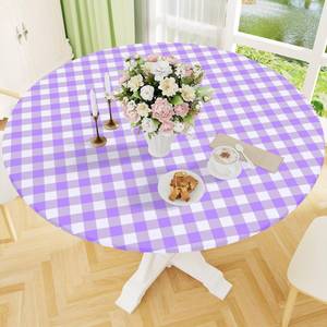 lot 20460 image: Smiry 57-68 Picnic Table Cloth, Flannel Backed Vinyl Fitted Tablecloths