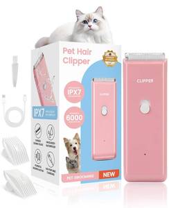 lot 20464 image: LEMULEGU Dog Clipper for Matted & Long Hair,Quiet Pet Paw Hair Trimming Groomer,Handy Cordless Rechargeable Waterproof Shaver Kits for Cats,Small Dogs & Animals Pink