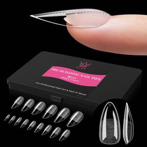 lot 20466 image: Qiek Medium Almond Pre-Building Nail Tips, 15 Sizes 240 PCS