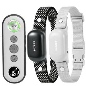 lot 20473 image: PATPET Shock Collar for Dogs(10-120lbs), 4000ft Rechargeable IPX7 Waterproof Training Collar with Remote for 2 Dogs- Electric Dog Collar for Small Medium Large Dogs 2 Packs