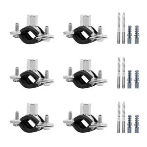 lot 20478 image: 6 Pcs 0.6-0.7 Inch Split Ring Pipe Hanger, 15-19mm Heavy Duty Adjustable Pipe Bracket Clamp with Screw & Expansion Tube, Wall Ceiling Mount Combination Thread M8M10 Metal Pipe Clamps