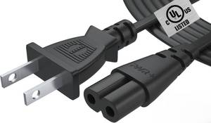 lot 20482 image: Tv Power Cord 12Ft Cable for Samsung LG TCL Sony Apple Tv Insignia Sharp Toshiba JVC Hisense 4k 8k UHD Crystal Tizen Smart Roku Google Quantum Panasonic HDR LED QLED 2 Prong UL Listed (Black)