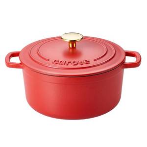 lot 1367 image: CAROTE Enameled Cast Iron Dutch Oven Pot with Lid, 4QT Red