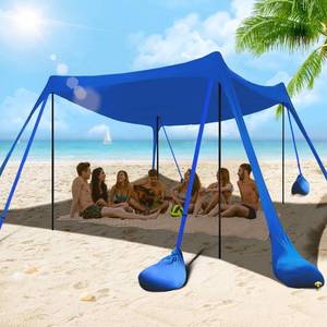 lot 1370 image: besuhot Beach Tent Sun Shelter 10x10FT Beach Shade Canopy with 8 Sandbags