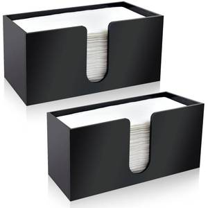 lot 1390 image: Paper Towel Holder Countertop, Black Acrylic Napkin Dispenser,2 Pack