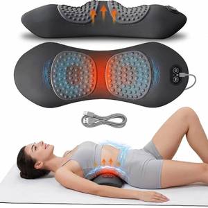 lot 1414 image: 3-in-1 Electric Lumbar Support Pillow,Triple Fusion Massager with Ergonomic Memory Foam for Comfort and Relaxation,Triple Fusion Back Massager with Heat,Vibration&Traction-Dark Gray
