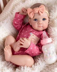 lot 1418 image: Aori Reborn Baby Dolls Girl 20 Inch Lifelike Baby Doll in Pink Outfit