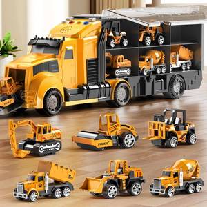 lot 1431 image: NIPLOOOW Construction Trucks Toy Set with Play Mat, Carrier Truck Play Vehicles Set for 3 4 5 6 Years Old Boys Kids, Die-Cast Car Toy for Toddlers 3-4 Years, Birthday Gifts Toys for 3-9 Year Old Boys