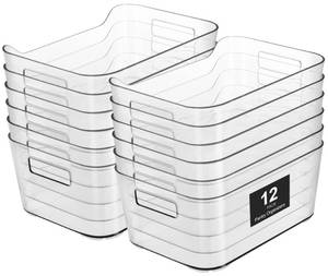 lot 1437 image: Heyuzb Pantry Organizers and Storage, Clear Plastic Storage Bins
