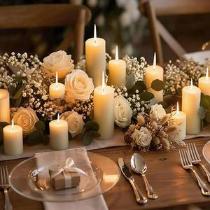 lot 1467 image: Veiuwa 18 Pack Ivory Pillar Candles Bulk Set, 2x3 2x6 2x8 Inch - 6 Each Size, Dripless Smokeless Clean Burning for Wedding Centerpieces, Home Decor, Church, Romantic Ambiance��