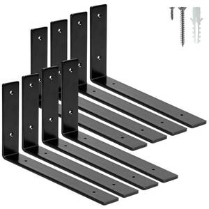 lot 1475 image: ELSKER&HOME Shelf Brackets 12 Inch 8 Pack Heavy Duty Black Metal L Brackets