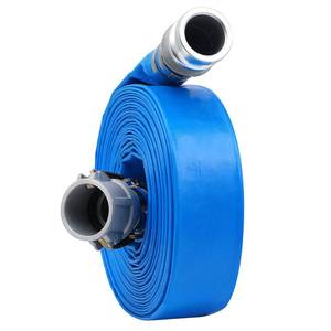 lot 1499 image: 2-12 x 50ft PVC Lay Flat Discharge Hose With Aluminum Camlock C & E
