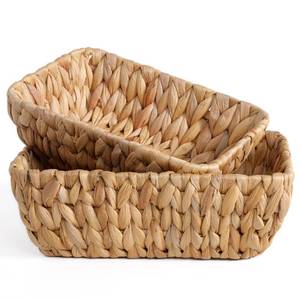 lot 1503 image: Small Wicker Baskets for Organizing 2 Pack, Hand Woven Baskets for Storage, Towels and Toilet Paper Organization, Woven Gift Basket,Countertop Baskets Set for Organizing