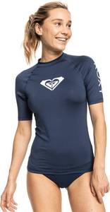lot 2037 image: Roxy Womens Whole Hearted Short Sleeve Rashguard �� UPF 50 Sun Protection Quick Dry Swim Shirt for Surfing and Outdoor Activities, Mood Indigo 22, Small