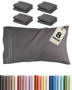 lot 2045 image: King Pillow Cases Set of 8 - Ultra Soft Cozy Pillowcase Covers - Dark Grey