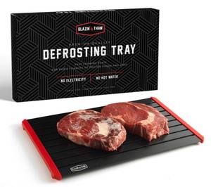 lot 2047 image: BLAZIN THAW Defrosting Tray for Frozen Meat  14 Large-Size  Aluminium Plate for Thawing Frozen Food  Natural Thawing Process  No Microwaves, No ColdWarm Water Required 
