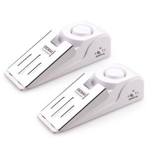 lot 2048 image: EMDMAK Door Stop Alarm with 120DB Siren Door Stop for Home & Travel (White) (Pack of 2)