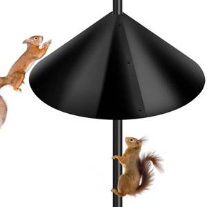 lot 2059 image: PP Squirrel Proof Baffle, Pole Mount Squirrel Guard Stopper for Outdoors Bird Feeder Pole - (Black, 16inch,1 Pack)