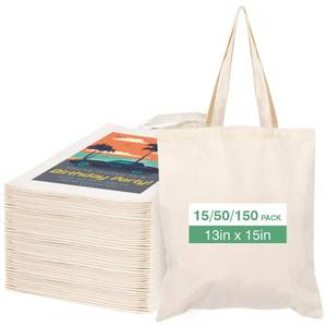 lot 2064 image: Lzerking 50 Pack Canvas Tote Bags for DIY Projects (13x15 Inches)