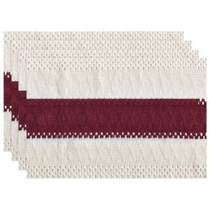 lot 2073 image: Artoid Mode Red Farmhouse Rustic Placemats Set of 4,12x18 Inch Seasonal Holiday Hollow Table Mats Party Kitchen Dining Decoration
