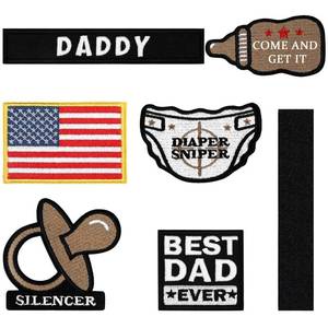 lot 2079 image: Maiteenly 6 Pcs Daddy Tactical Patch Daddy Hook and Loop, Adorable Brown