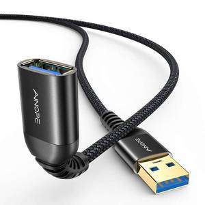 lot 2081 image: AINOPE 2 Pack USB Extensions Cable High Speed USB 3.0 Extension Cord Type A Male to Female Sturdy Braided Material Fast Data Transfer Compatible with USB Keyboard,Mouse,Flash Drive,Black,6.6FT6.6FT