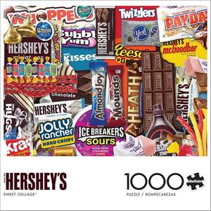 lot 2082 image: Buffalo Games 1000-Piece Hershey s Sweet Collage Interlocking Jigsaw Puzzle for Adults Ages 14