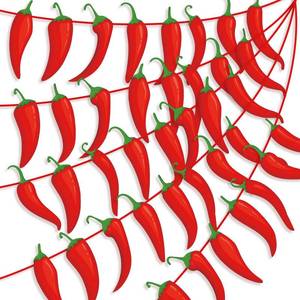 lot 2085 image: Weekgrat 5 Pcs Chili Pepper Decorations 49 ft Chili Cook Off Banner Garland