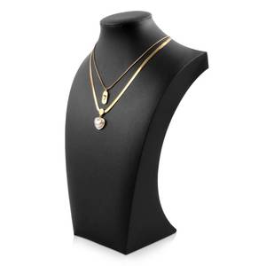 lot 2101 image: Homeanda Necklace Display Bust, PU Leather 13.4 x 8.2 Inches, Black