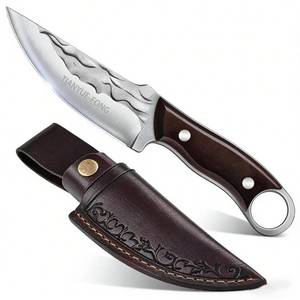 lot 2113 image: TIANYUE-FONG Fixed Blade Hunting Knife, 8.6-Inch 4CR13 Steel Full Tang Sharp Blade, Fixed Blade Knife with Sheath for Outdoor Camping, Hunting, Bushcraft, Hiking and Tactical Survival
