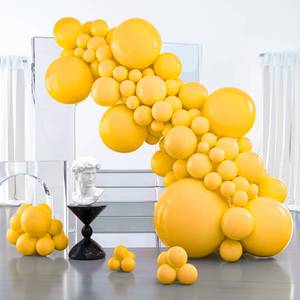 lot 2121 image: PartyWoo Mustard Yellow Balloons 100pcs Different Sizes 36 18 12 10 5 Inch