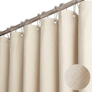lot 2134 image: BTTN Beige Linen Textured Waterproof Fabric Shower Curtain, 72x72, Cream