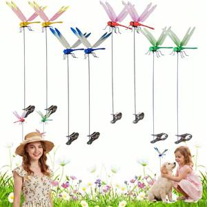 lot 2136 image: Jongdari 8pcs Dragonfly Hat Clip Realistic Fake Dragonflies Clip-On Garden Outdoor Decor Stakes Plastic Dragon Fly Clips Plant Decorations for Pot