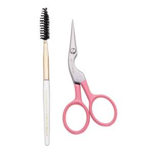 lot 2146 image: Tweezerman Exclusive Eyebrow Shaping Scissors & Brush Tea Rose