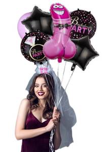 lot 2174 image: Bachelor & Bachelorette Party Balloon Set �� Funny Foil Balloons for Hen Party, Girls�� Night, Bridal Shower, Bachelor Party & Adult Birthday �� 4 Styles