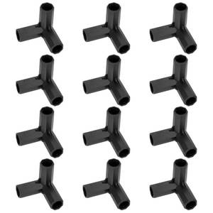 lot 2181 image: M METERXITY 12 Pcs 11mm Greenhouse Frame Building Connectors, 3 Way Right Angle Pipe Fitting for Grape TrellisSunscreen ShedGardening Plant Stakes, Greenhouse Accessories Black