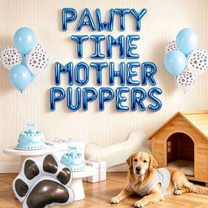 lot 2194 image: LaVenty Pawty Time Mother Puppers Banner The Pet Birthday Banner