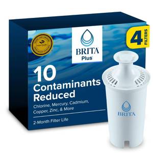 lot 2268 image: Brita Plus Replacement Water Filter, For Pitchers and Dispensers, 4 Pack
